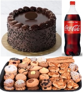 Özel Gün Paketi Çikolatalı Pasta 1 Kg Kuru Pasta ve 1 Lt Kola